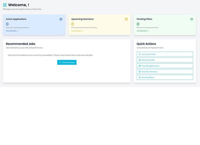 Talent Pool platform dashboard